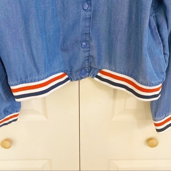 Mossimo Chambray Snap Button Up Lyocell Denim Retro Jacket - Picture 5 of 8